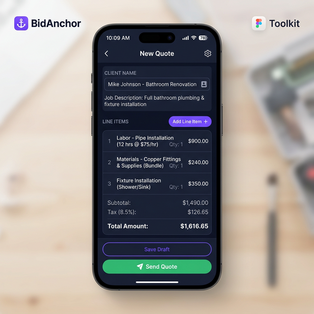 BidAnchor App - Quote Creation